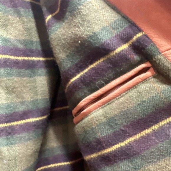 THE TERRITORY AHEAD 1990 Tan LEATHER Heavy Duty Mens L Ranch Field Zip Jacket - Picture 14 of 16